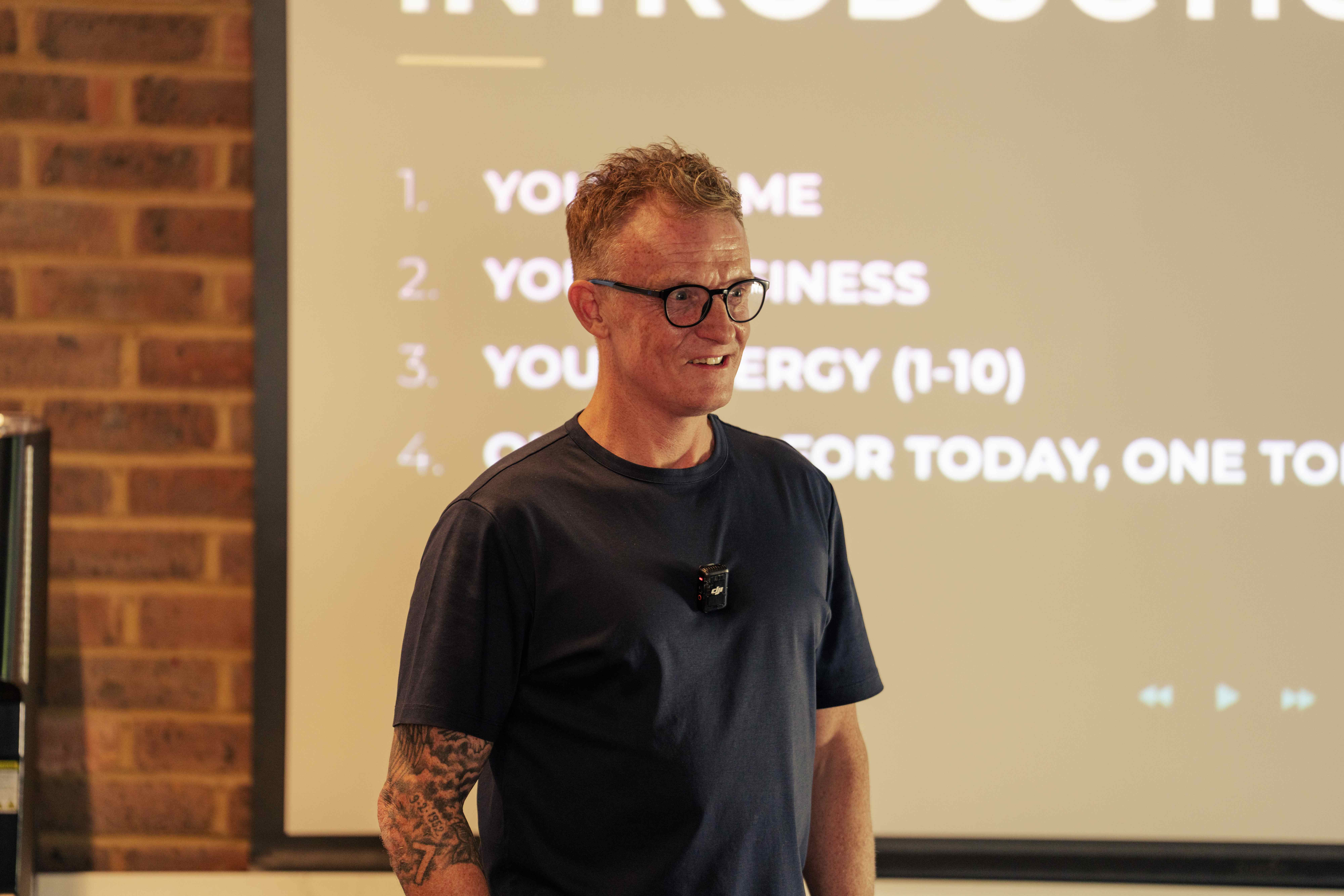 Danny Wicks speaking at a TUF session